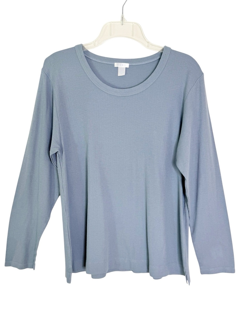 LAKE Pajamas 100% Pima Cotton Long Sleeve Lounge Top Pointelle Knit Size L - Picture 2 of 9